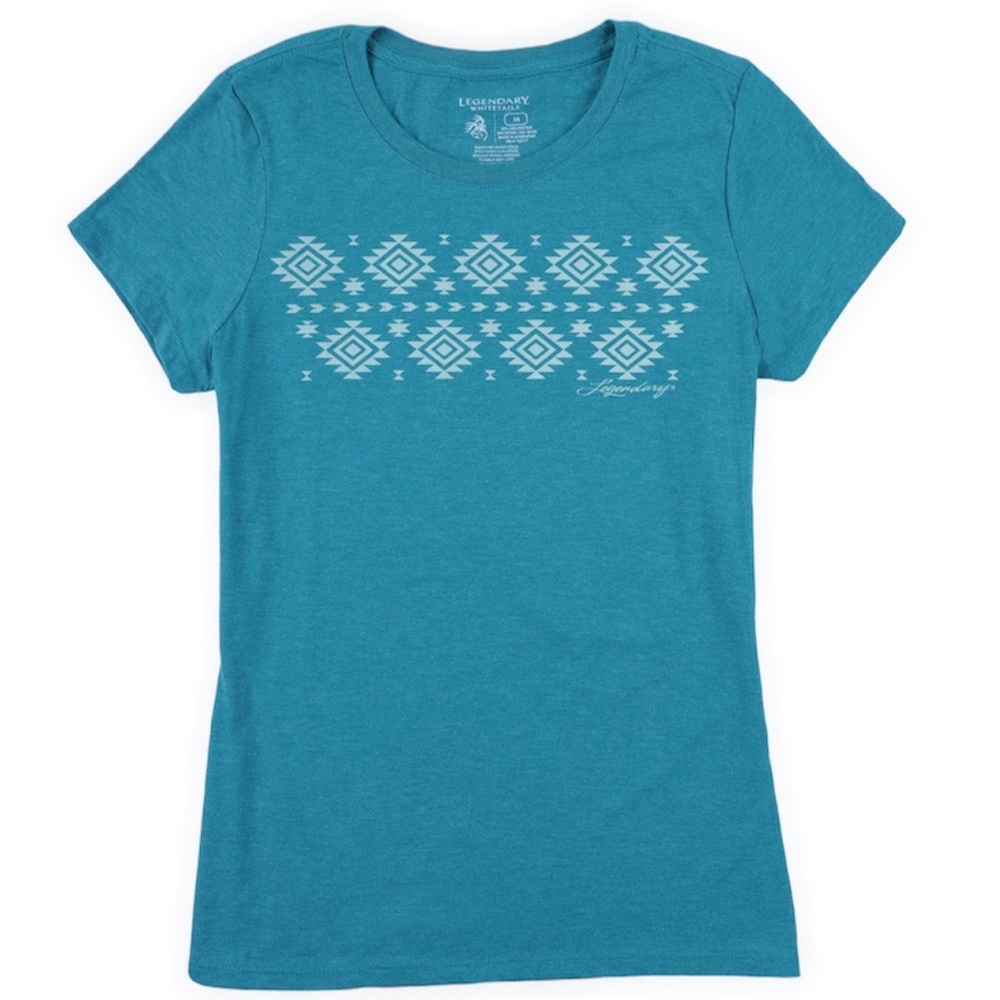 Legendary Whitetails Women’s Short Sleeve T-Shirt - Aztec - Heathered Teal